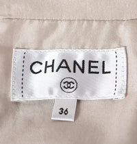 CHANEL 16A Gray Gold Trim Tweed Jacket Skirt Suit 36 38 シャネル グレー ゴールド トリム ツイード ジャケット スカート スーツ 即発