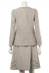 CHANEL 16A Gray Gold Trim Tweed Jacket Skirt Suit 36 38 シャネル グレー ゴールド トリム ツイード ジャケット スカート スーツ 即発