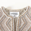 CHANEL 16A Gray Gold Trim Tweed Jacket Skirt Suit 36 38 シャネル グレー ゴールド トリム ツイード ジャケット スカート スーツ 即発