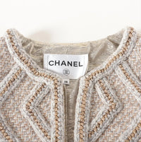 CHANEL 16A Gray Gold Trim Tweed Jacket Skirt Suit 36 38 シャネル グレー ゴールド トリム ツイード ジャケット スカート スーツ 即発