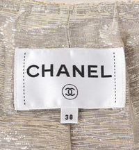 CHANEL 16A Gray Gold Trim Tweed Jacket Skirt Suit 36 38 シャネル グレー ゴールド トリム ツイード ジャケット スカート スーツ 即発