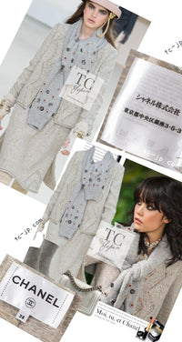 CHANEL 16A Gray Gold Trim Tweed Jacket Skirt Suit 36 38 シャネル グレー ゴールド トリム ツイード ジャケット スカート スーツ 即発