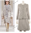 CHANEL 16A Gray Gold Trim Tweed Jacket Skirt Suit 36 38 シャネル グレー ゴールド トリム ツイード ジャケット スカート スーツ 即発