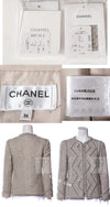 CHANEL 16A Gray Gold Trim Tweed Jacket Skirt Suit 36 38 シャネル グレー ゴールド トリム ツイード ジャケット スカート スーツ 即発
