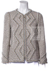 CHANEL 16A Gray Gold Trim Tweed Jacket Skirt Suit 36 38 シャネル グレー ゴールド トリム ツイード ジャケット スカート スーツ 即発