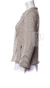 CHANEL 16A Gray Gold Trim Tweed Jacket Skirt Suit 36 38 シャネル グレー ゴールド トリム ツイード ジャケット スカート スーツ 即発