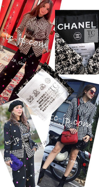 CHANEL 09S Black White Silk Wool Cardigan Jacket 38 シャネル ブラック ホワイト シルク ウール カーディガン ジャケット 即発