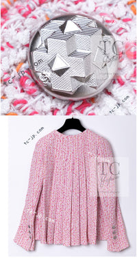 CHANEL 16S Pink Ribbon Fantasy Cotton Tweed Jacket 36 シャネル ピンク リボン ファンタジー コットン ツイード ジャケット 即発