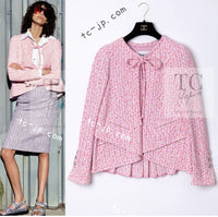 CHANEL 16S Pink Ribbon Fantasy Cotton Tweed Jacket 36 シャネル ピンク リボン ファンタジー コットン ツイード ジャケット 即発 - TC JAPAN
