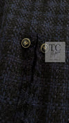 CHANEL 07S Dark Navy Black Fringe Linen Tweed Jacket Skirt Suit 40 シャネル ダークネイビー ブラック フリンジ リネン 麻混 ツイード ジャケット スカート スーツ