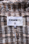 CHANEL 16PF Beige Brown Wool Linen Tweed Jacket 34 シャネル ベージュ ブラウン ウール リネン ツイード ジャケット 即発