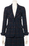 CHANEL 07A Dark Navy Multicolor Tweed Jacket Skirt Suit 34 シャネル ダーク ネイビー マルチカラー ツイード ジャケット スカート スーツ 即発