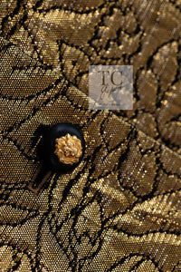 CHANEL 96A Vintage Supermodel Gold Brocade Camellia Dress Lion Buttons 38 シャネル ヴィンテージ ゴールド ブロケイド 刺繍 カメリア ワンピース ドレス ライオン ボタン 即発