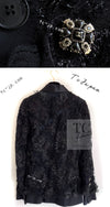 CHANEL 11A Black Floral Lesage Lace Silk Jacket 38 シャネル ブラック ルサージュ レース ビーズ サテン シルク ジャケット 即発