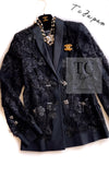 CHANEL 11A Black Floral Lesage Lace Silk Jacket 38 シャネル ブラック ルサージュ レース ビーズ サテン シルク ジャケット 即発