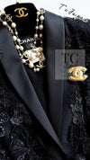 CHANEL 11A Black Floral Lesage Lace Silk Jacket 38 シャネル ブラック ルサージュ レース ビーズ サテン シルク ジャケット 即発