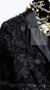 CHANEL 11A Black Floral Lesage Lace Silk Jacket 38 シャネル ブラック ルサージュ レース ビーズ サテン シルク ジャケット 即発