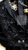 CHANEL 11A Black Floral Lesage Lace Silk Jacket 38 シャネル ブラック ルサージュ レース ビーズ サテン シルク ジャケット 即発