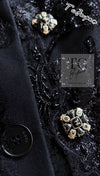 CHANEL 11A Black Floral Lesage Lace Silk Jacket 38 シャネル ブラック ルサージュ レース ビーズ サテン シルク ジャケット 即発