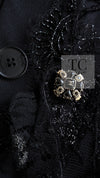 CHANEL 11A Black Floral Lesage Lace Silk Jacket 38 シャネル ブラック ルサージュ レース ビーズ サテン シルク ジャケット 即発