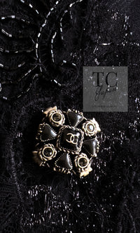 CHANEL 11A Black Floral Lesage Lace Silk Jacket 38 シャネル ブラック ルサージュ レース ビーズ サテン シルク ジャケット 即発