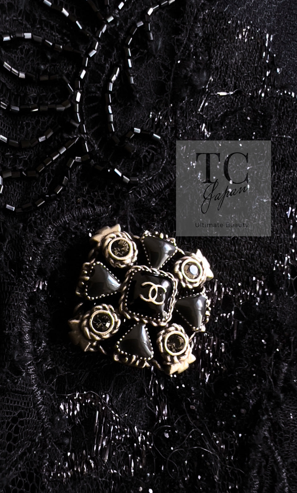 CHANEL 11A Black Floral Lesage Lace Silk Jacket 38 シャネル ブラック ルサージュ レース ビーズ サテン シルク ジャケット 即発