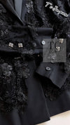 CHANEL 11A Black Floral Lesage Lace Silk Jacket 38 シャネル ブラック ルサージュ レース ビーズ サテン シルク ジャケット 即発