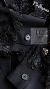 CHANEL 11A Black Floral Lesage Lace Silk Jacket 38 シャネル ブラック ルサージュ レース ビーズ サテン シルク ジャケット 即発