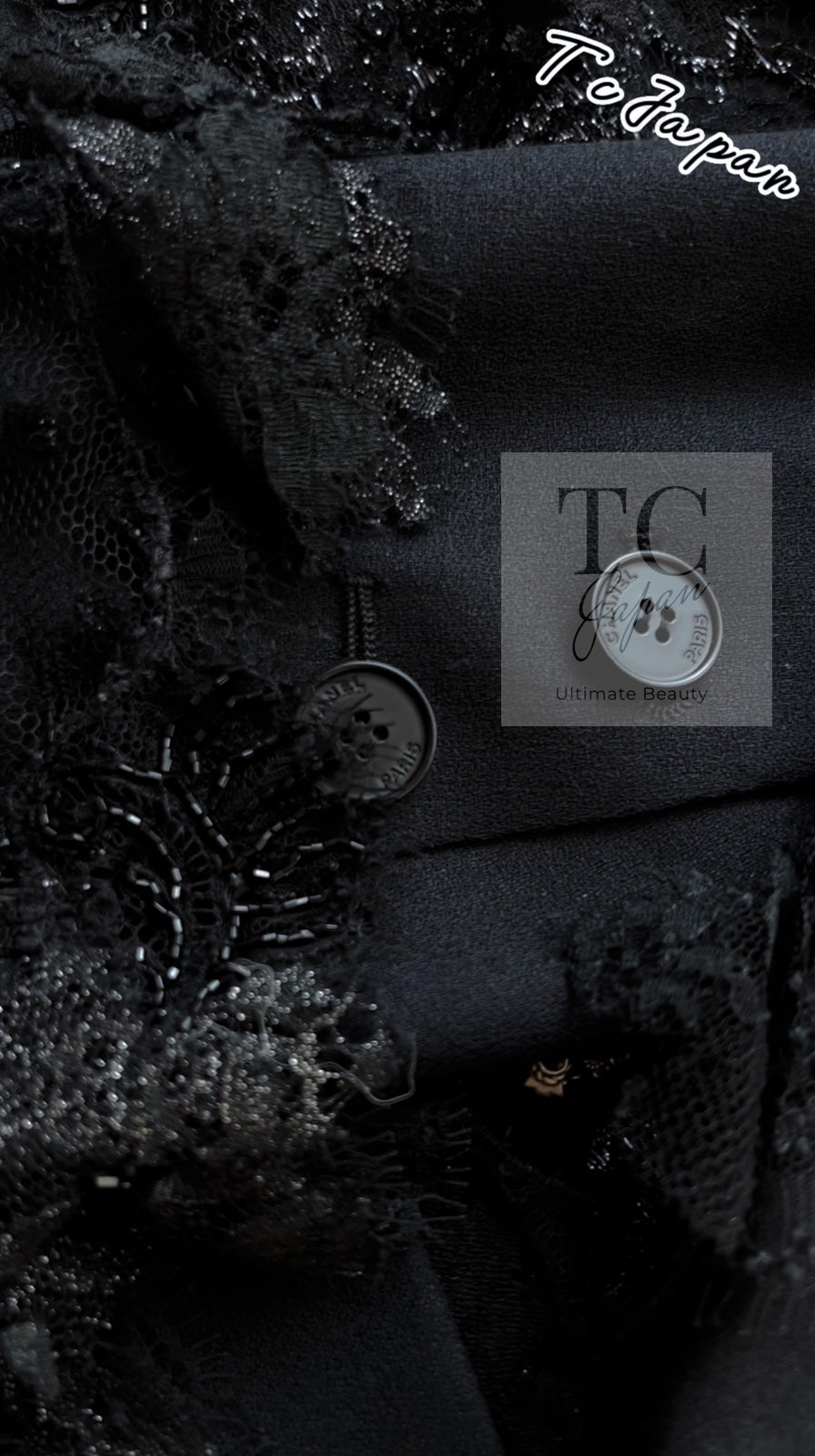 CHANEL 11A Black Floral Lesage Lace Silk Jacket 38 シャネル ブラック ルサージュ レース ビーズ サテン シルク ジャケット 即発