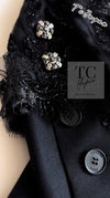 CHANEL 11A Black Floral Lesage Lace Silk Jacket 38 シャネル ブラック ルサージュ レース ビーズ サテン シルク ジャケット 即発