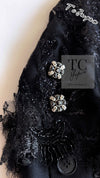 CHANEL 11A Black Floral Lesage Lace Silk Jacket 38 シャネル ブラック ルサージュ レース ビーズ サテン シルク ジャケット 即発