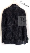 CHANEL 11A Black Floral Lesage Lace Silk Jacket 38 シャネル ブラック ルサージュ レース ビーズ サテン シルク ジャケット 即発