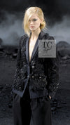 CHANEL 11A Black Floral Lesage Lace Silk Jacket 38 シャネル ブラック ルサージュ レース ビーズ サテン シルク ジャケット 即発
