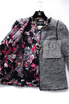 CHANEL 10PF Gray Wool Mohair Boucle Tweed Jacket 40 42 シャネル グレー ウール モヘア ブークレ ツイード ジャケット 即発