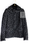 CHANEL 13B Black Gray Peter Pan Collar Wool Tweed Jacket 36 38 シャネル ブラック グレー ピーターパン襟 ウール ツイード ジャケット 即発