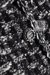 CHANEL 13B Black Gray Peter Pan Collar Wool Tweed Jacket 36 38 シャネル ブラック グレー ピーターパン襟 ウール ツイード ジャケット 即発