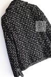 CHANEL 13B Black Gray Peter Pan Collar Wool Tweed Jacket 36 38 シャネル ブラック グレー ピーターパン襟 ウール ツイード ジャケット 即発