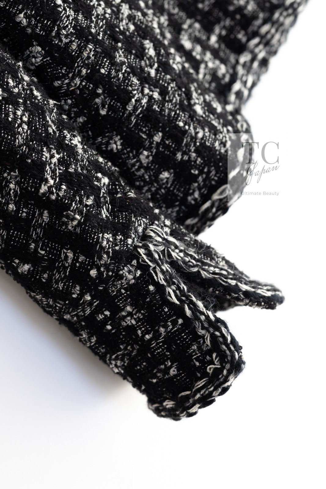 CHANEL 13B Black Gray Peter Pan Collar Wool Tweed Jacket 36 38 シャネル ブラック グレー ピーターパン襟 ウール ツイード ジャケット 即発