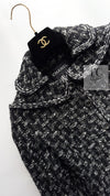CHANEL 13B Black Gray Peter Pan Collar Wool Tweed Jacket 36 38 シャネル ブラック グレー ピーターパン襟 ウール ツイード ジャケット 即発
