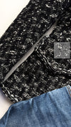 CHANEL 13B Black Gray Peter Pan Collar Wool Tweed Jacket 36 38 シャネル ブラック グレー ピーターパン襟 ウール ツイード ジャケット 即発