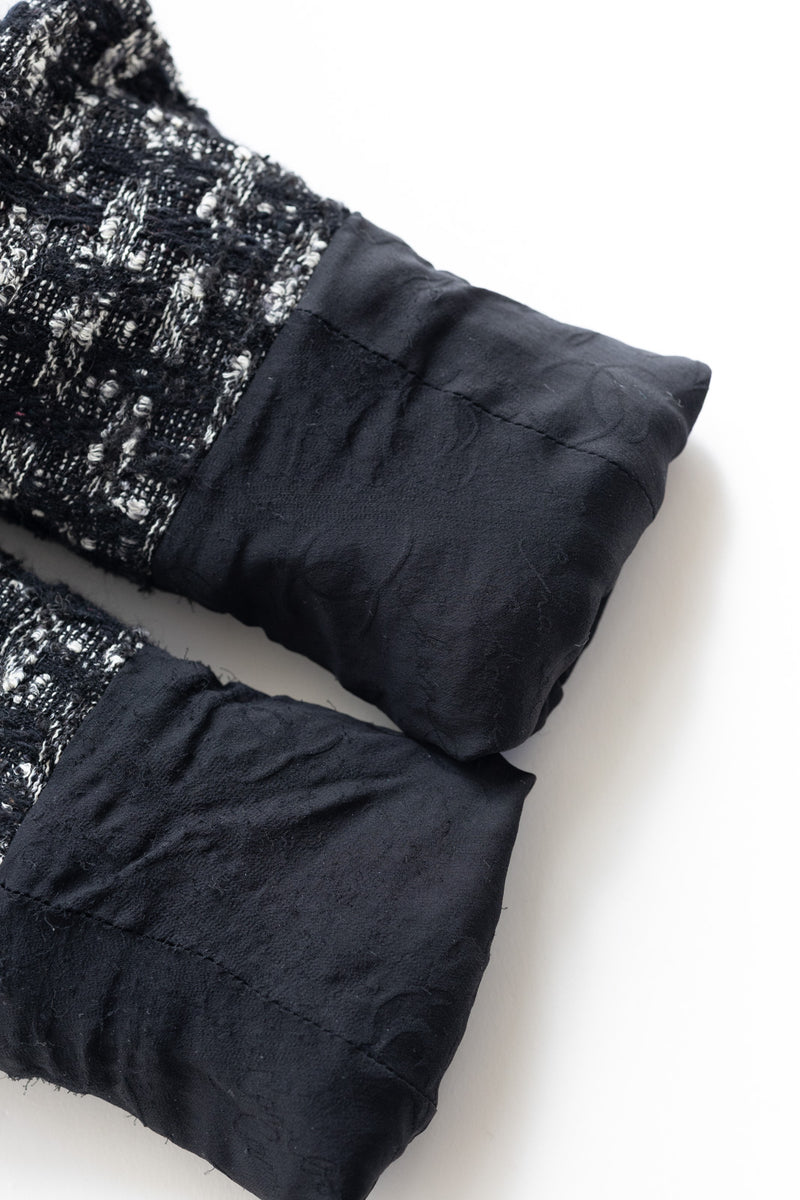 CHANEL 13B Black Gray Peter Pan Collar Wool Tweed Jacket 36 38 シャネル ブラック グレー ピーターパン襟 ウール ツイード ジャケット 即発