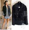 CHANEL 13A Black Quilted Metallic Zipper Tweed Jacket 34 シャネル ブラック メタリック ジッパー ツイード ジャケット 即発