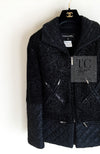 CHANEL 13A Black Quilted Metallic Zipper Tweed Jacket 34 シャネル ブラック メタリック ジッパー ツイード ジャケット 即発