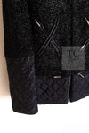 CHANEL 13A Black Quilted Metallic Zipper Tweed Jacket 34 シャネル ブラック メタリック ジッパー ツイード ジャケット 即発