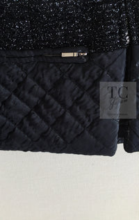 CHANEL 13A Black Quilted Metallic Zipper Tweed Jacket 34 シャネル ブラック メタリック ジッパー ツイード ジャケット 即発