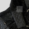 CHANEL 13A Black Quilted Metallic Zipper Tweed Jacket 34 シャネル ブラック メタリック ジッパー ツイード ジャケット 即発