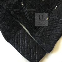 CHANEL 13A Black Quilted Metallic Zipper Tweed Jacket 34 シャネル ブラック メタリック ジッパー ツイード ジャケット 即発