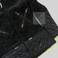 CHANEL 13A Black Quilted Metallic Zipper Tweed Jacket 34 シャネル ブラック メタリック ジッパー ツイード ジャケット 即発