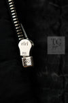 CHANEL 13A Black Quilted Metallic Zipper Tweed Jacket 34 シャネル ブラック メタリック ジッパー ツイード ジャケット 即発