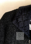 CHANEL 13A Black Quilted Metallic Zipper Tweed Jacket 34 シャネル ブラック メタリック ジッパー ツイード ジャケット 即発